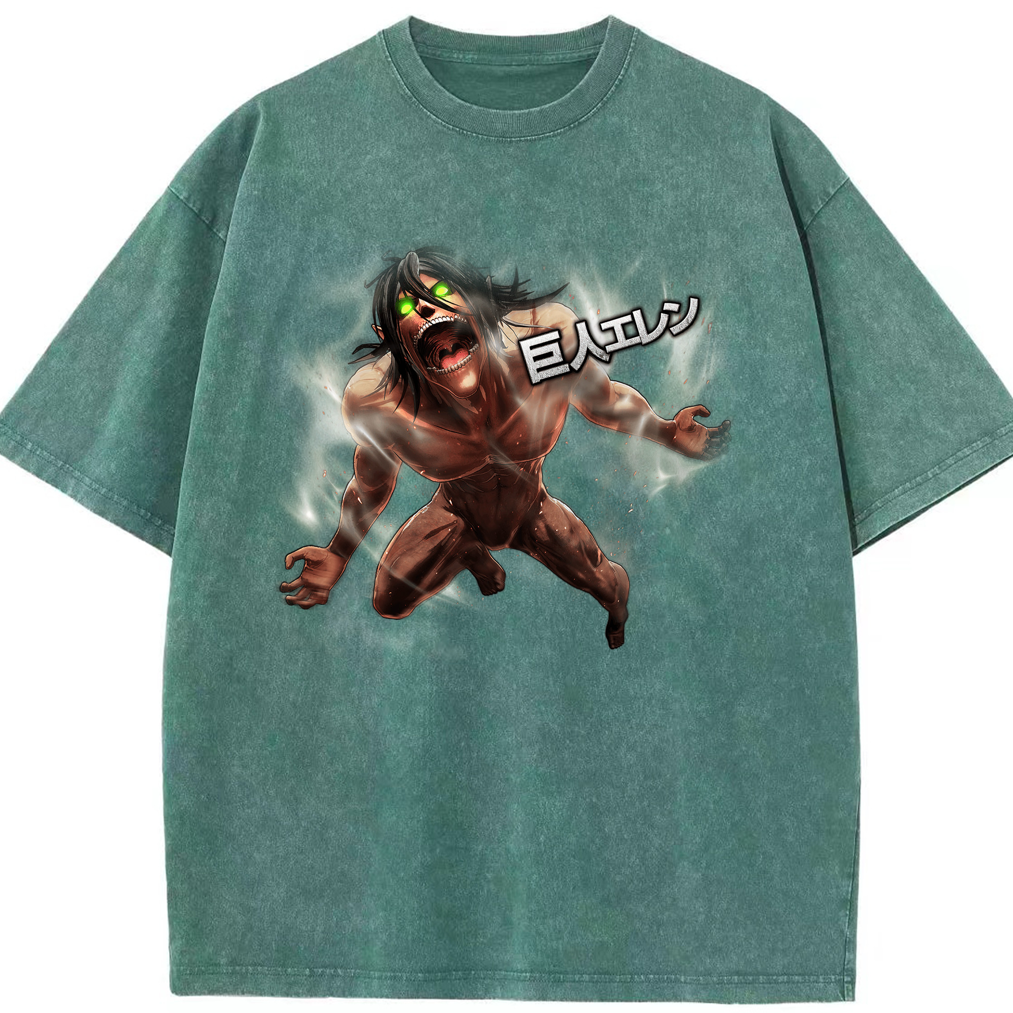 （画像用） 進撃の巨人 Attack on Titan 綿100% ヴィンテージ風 半袖Tシャツ（フロントプリント）
